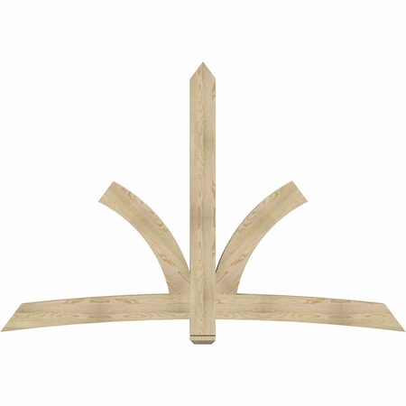 Ekena Millwork Davenport Rough Sawn Timber Gable Bracket, Douglas Fir, 96"W x 64"H x 4"D x 6"F, 16/12 Pitch GBW096X64X0406DAV00RDF
